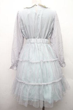 画像2: axes femme POETIQUE / チュールレイヤードワンピース  グレーｘミント S-26-02-09-039-AX-OP-HR-ZS