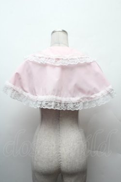 画像2: metamorphose / 無地ラッセルレースつき丸襟ケープ  ピンク S-26-02-09-005-ME-TO-HR-ZS