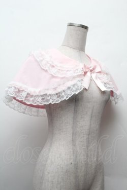 画像3: metamorphose / 無地ラッセルレースつき丸襟ケープ  ピンク S-26-02-09-005-ME-TO-HR-ZS