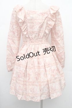 画像2: LIZ LISA / フロント編み上げローズ柄ワンピース 0 ピンク S-26-02-09-045-LO-OP-HR-ZS