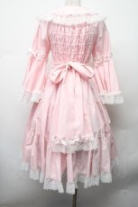 画像2: metamorphose / 無地ラッセルレースつき姫袖ワンピース 1 ピンク S-26-02-09-049-ME-OP-HR-ZS (2)