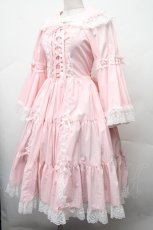 画像3: metamorphose / 無地ラッセルレースつき姫袖ワンピース 1 ピンク S-26-02-09-049-ME-OP-HR-ZS (3)