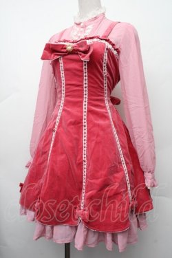 画像3: Angelic Pretty / エレガント別珍鳥籠ワンピース  ピンク S-26-02-09-050-AP-OP-HR-ZS