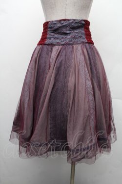 画像2: OZZ ANGELO / チュールレイヤードリバーシブルスカート  ワインｘグレー S-26-02-09-060-OO-SK-HR-ZS