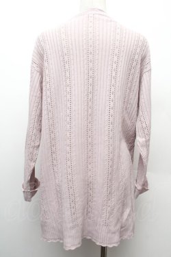 画像2: axes femme / 花刺繍ロングニットカーディガン  ピンク S-26-02-09-008-AX-TO-HR-ZS