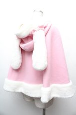画像4: BABY,THE STARS SHINE BRIGHT / ゆらゆらいちごのうさみみファーケープ  ピンク S-26-02-09-009-BA-JA-AS-ZS (4)