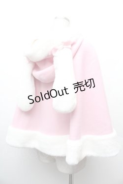 画像4: BABY,THE STARS SHINE BRIGHT / ゆらゆらいちごのうさみみファーケープ  ピンク S-26-02-09-009-BA-JA-AS-ZS