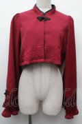 axes femme kawaii / チャイナ釦ボレロ  ワイン S-26-02-09-014-AX-TO-HR-ZS