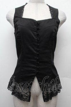 画像1: MIHO MATSUDA / 裾レースビスチェ  黒 S-26-02-09-018-GO-BL-HR-ZS