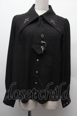 画像1: Amavel / Gothic Punk Nostalgic シャツブラウス  黒 S-26-02-09-019-CA-BL-HR-ZS