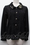 axes femme POETIQUE / メリーゴーランド刺繍ブラウス  黒 S-26-02-09-020-AX-BL-AS-ZS