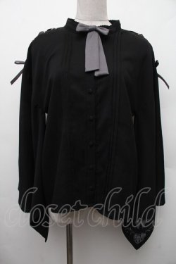 画像1: Amavel / 胡蝶の花遊び和風ブラウス  黒 S-26-02-09-021-CA-BL-AS-ZS