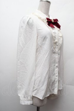 画像3: Secret Honey / ベロアリボンシフォンブラウス  白 S-26-02-09-002-CA-BL-HR-ZS