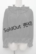 m petit by misako / フリルペプラムブラウス L 黒 S-26-02-09-024-LO-BL-HR-ZS
