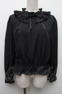 画像1: m petit by misako / フリルペプラムブラウス L 黒 S-26-02-09-024-LO-BL-HR-ZS