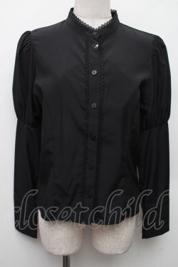 画像1: Kurumi Collaboration / KRデシンジゴスリブラウス S 黒 S-26-02-09-025-LO-BL-HR-ZS