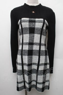 画像1: An MILLE / ニットワンピース  黒ｘ白 S-26-02-09-029-EL-OP-AS-ZS