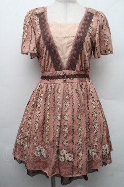 画像1: axes femme / ローズストライプワンピース  ピンク S-26-02-09-030-AX-OP-HR-ZS