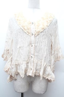 画像1: axes femme / バラ付レーシーブラウス  キナリ S-26-02-09-004-AX-TO-HR-ZS