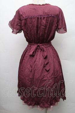 画像2: axes femme / タックスリット切り替えワンピース  ワイン S-26-02-09-032-AX-OP-HR-ZS