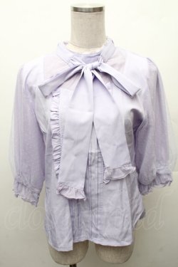 画像1: axes femme POETIQUE / チュールパフ袖トップス  ラベンダー S-26-02-10-037-AX-TO-HR-ZS