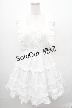 画像1: Chalmiere / コットンフリルエプロン  白 S-26-02-10-046-0-ZA-AS-ZS