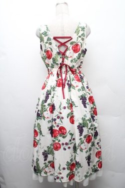 画像2: axes femme / シーズナルフルーツ柄ジャンパースカート  オフ S-26-02-10-047-AX-OP-AS-ZS