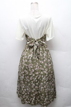 画像2: axes femme / ビスチェ風ドッキングワンピース  グリーンｘオフ S-26-02-10-048-AX-OP-HR-ZS