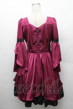 画像2: NIBBLE POISON / フレアスリーブイレヘムワンピース  ワイン S-26-02-10-052-0-OP-HR-ZS