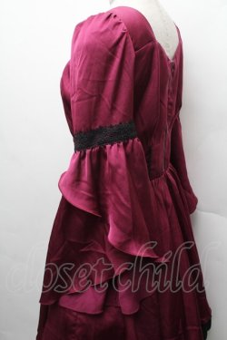 画像3: NIBBLE POISON / フレアスリーブイレヘムワンピース  ワイン S-26-02-10-052-0-OP-HR-ZS