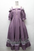 axes femme / オフショル風ストライプワンピース  パープル S-26-02-10-055-AX-OP-HR-ZS