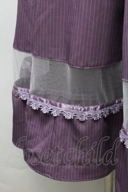 画像5: axes femme / オフショル風ストライプワンピース  パープル S-26-02-10-055-AX-OP-HR-ZS