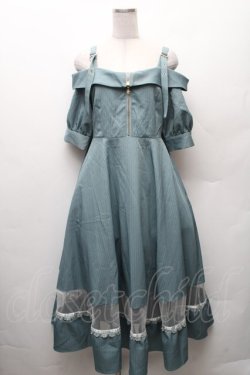 画像1: axes femme / オフショル風ストライプワンピース  ミント S-26-02-10-057-AX-OP-HR-ZS