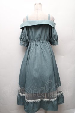 画像2: axes femme / オフショル風ストライプワンピース  ミント S-26-02-10-057-AX-OP-HR-ZS