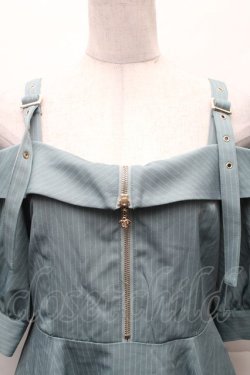 画像3: axes femme / オフショル風ストライプワンピース  ミント S-26-02-10-057-AX-OP-HR-ZS