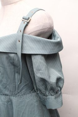 画像4: axes femme / オフショル風ストライプワンピース  ミント S-26-02-10-057-AX-OP-HR-ZS