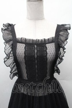 画像3: Chalmiere / ドットチュールエプロン  黒 S-26-02-10-061-0-OP-AS-ZS