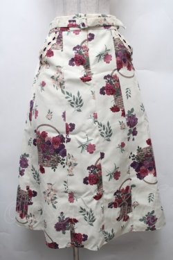 画像1: axes femme / バスケットブーケ柄スカート  オフ S-26-02-10-062-AX-SK-AS-ZS