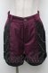 画像1: NIBBLE POISON / 刺繍バイカラーショートパンツ  黒ｘワイン S-26-02-10-063-0-PA-HR-ZS (1)