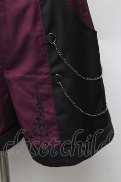 画像3: NIBBLE POISON / 刺繍バイカラーショートパンツ  黒ｘワイン S-26-02-10-063-0-PA-HR-ZS
