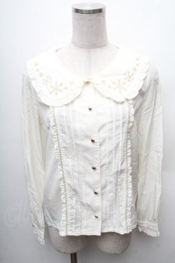 画像1: axes femme POETIQUE / 雪の結晶刺繍ブラウス  キナリ S-26-02-10-027-AX-BL-HR-ZS