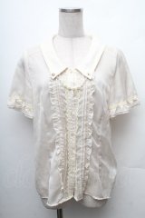 axes femme / フレア袖フリルブラウス  オフ S-26-02-11-001-AX-TO-AS-ZS