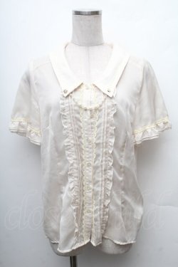 画像1: axes femme / フレア袖フリルブラウス  オフ S-26-02-11-001-AX-TO-AS-ZS