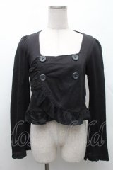 BPN / フリルショートジャケット  黒 S-26-02-11-040-GO-TO-HR-ZS