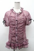 Drug Honey / レオパードフリルシアーブラウス  ピンク S-26-02-11-042-PU-BL-HR-ZS