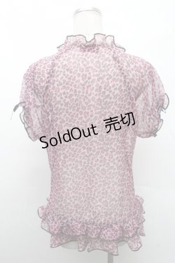 画像2: Drug Honey / レオパードフリルシアーブラウス  ピンク S-26-02-11-042-PU-BL-HR-ZS