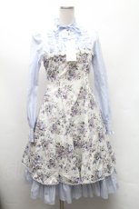 画像1: Victorian maiden / ロココブーケアルカンシェルドールドレス  ブルー S-26-02-11-052-CL-OP-AS-ZS (1)