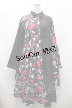 画像1: NieR Clothing / 着物袖ワンピース  黒 S-26-02-11-055-PU-OP-AS-ZS