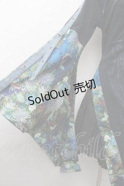 画像5: Qutie Frash / 龍ptレイヤード風和柄チュニックワンピース  黒ｘブルー S-26-02-11-056-QU-OP-HR-ZS