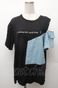 NieR Clothing / デザイントップス  黒 S-26-02-11-006-PU-TO-AS-ZS